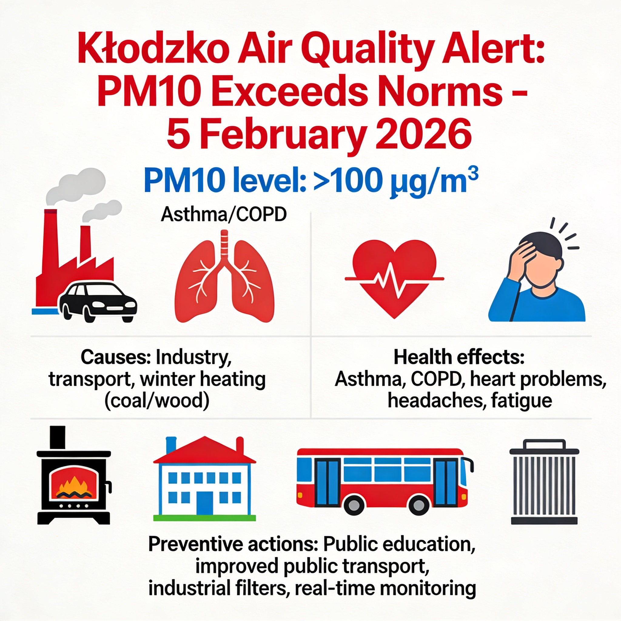 Jakość powietrza w Kłodzku: Przekroczenie PM10