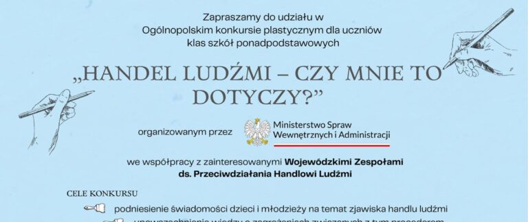 Konkurs plastyczny dla młodzieży w Łodzi – „Handel ludźmi” dotyczy każdego - Łódzkie