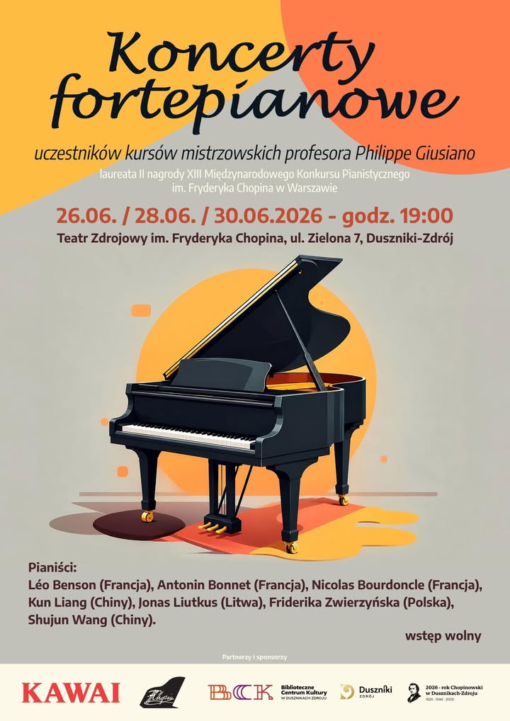 Koncerty fortepianowe w Teatrze Chopina w Dusznikach-Zdroju - Aktualności