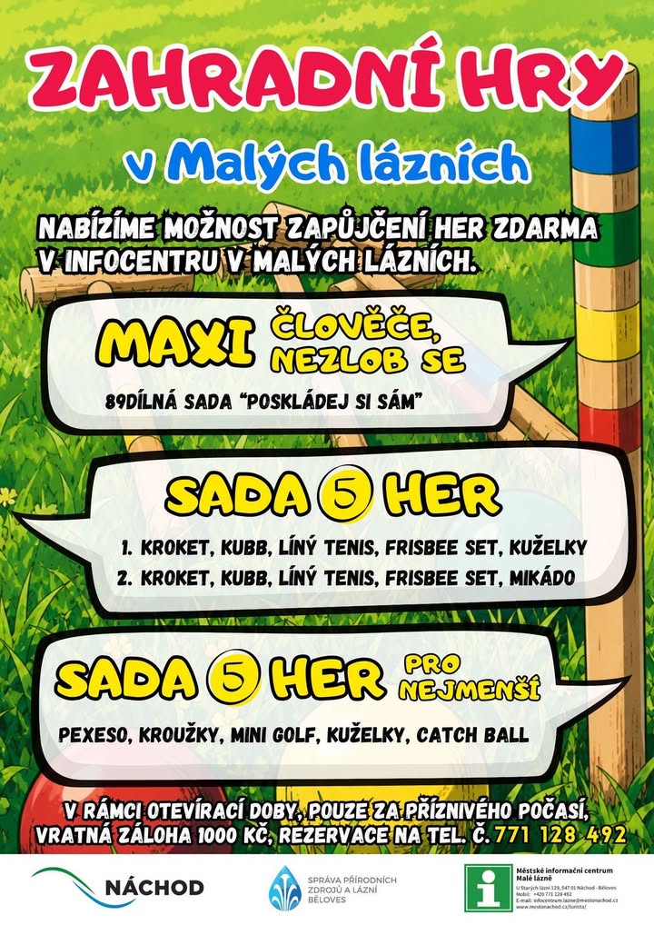 Darmowe gry ogrodowe w Malých lázních w Náchodzie - Czechy